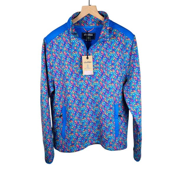 Chubbies Spades Quilted 1/4 Zip Size Medium Men Jacket Athleisure - Picture 1 of 8